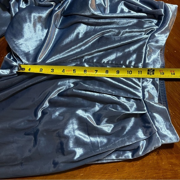 Christian Lacroix NWT Steel Blue Velvet Wide Leg High Waisted Pants Size Medium - Picture 9 of 10